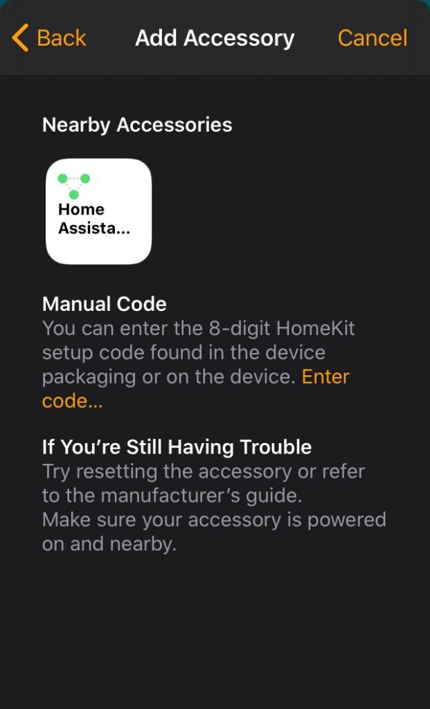 add home assistant bridge to homekit